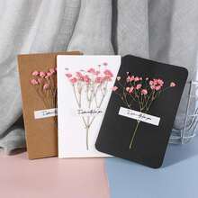 Handmade Dried Flowers Greeting Cards Small Greeting Card Pieces Valentine'S Day Greeting Cards New Year Greeting Cards - Pink Gypsophila-nuuka - View 2