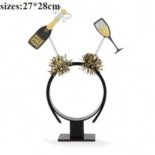 2024新年煙火頭帶,適用於春節派對的完美配件 - 酒杯髮扣 - 查看 3