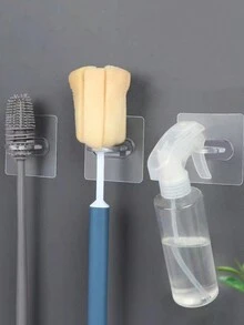 10 件多用途圓形強力黏鉤,適合水平和垂直使用、窗簾、桿、架子、廚房、浴室,無需鑽孔 - 透明 - 查看 2