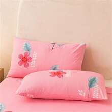 3pcs New Skin-Friendly Printed Flat Sheet And Pillowcase Bedding Set (No Filler) - The Wind Of Summer Flowers - View 3