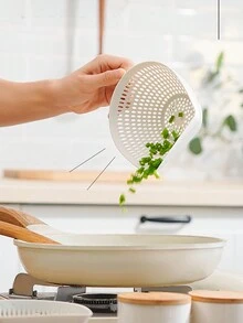 1入組蔬果雙層漏斗,簡約設計,廚房濾網適用於沖洗和瀝干 - 白色 - 查看 5