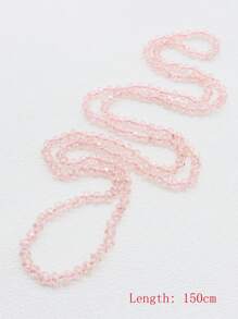 1pc Faced Crystal Glass Beads Hand Knotted 150cm Long Necklace For Fashion Ladies