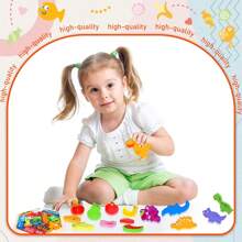 兒童3d木製拼圖形狀圖案積木益智拼圖木製拼圖幾何論理iq遊戲禮物 - 恐龍 - 查看 7