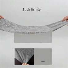 1roll Super Thick Aluminum Foil Material Self-Adhesive Removable Wall Sticker Waterproof & Oilproof Wallpaper For Bathroom & Kitchen Renovation,Stickers,Wall Decal, Vinyl Decal For Home Decorations,Spring Decoration Items Refresh Your Home,Rama Decoration Stickers Gifts Birthday Graduation Kitchen Decor - Grey - View 10