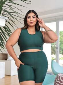 Plus Size Co-Ords - 軍綠色 - 查看 1