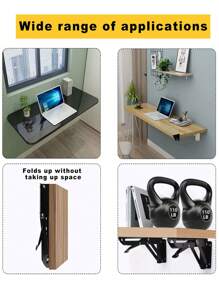 2入組折疊式三腳工作檯l型架角,重型不銹鋼摺疊式檯架,適用於工作台牆壁掛,節省空間diy架角 - 黑色 - 查看 7