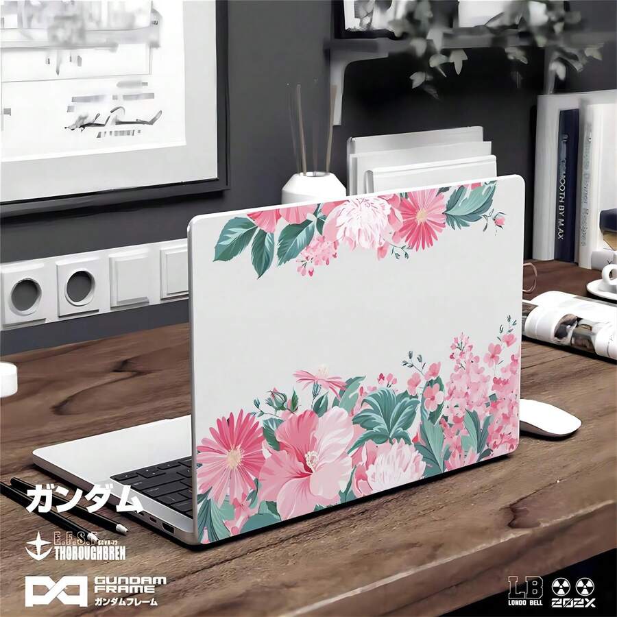 Cartoon Floral Pattern Laptop Case Compatible With Macbook/Microsoft Laptop