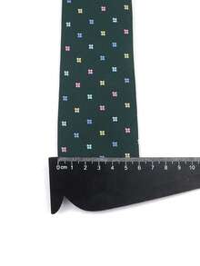 1 Men's 6cm Green Tie Geometric Print Fashion Casual Narrow Tie Wedding Office Party Celebrations Tie - Dark Green - View 4