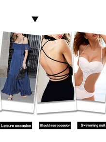 女士隱形防光胸部貼紙 - 米色 - 查看 6