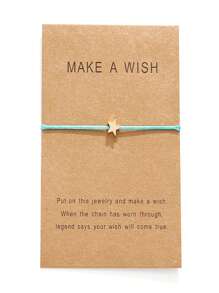 1 Paio Di Braccialetti Con Stella A Cinque Punte In Metallo Dorato Intrecciato Con Corda Semplice Per Coppie, Braccialetti Con Stella A Cinque Punte Con Corda Semplice Per Donne, Buoni Amici, Madre E Figlia. - Stella - Visualizzare 3