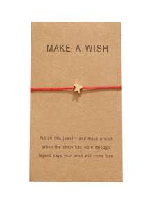 1 Paio Di Braccialetti Con Stella A Cinque Punte In Metallo Dorato Intrecciato Con Corda Semplice Per Coppie, Braccialetti Con Stella A Cinque Punte Con Corda Semplice Per Donne, Buoni Amici, Madre E Figlia. - Stella - Visualizzare 1