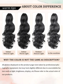 Nối tóc tổng hợp đuôi ngựa xoăn trung bình - Xem 9