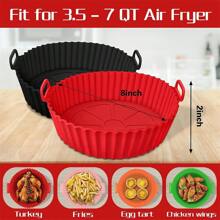 3入組20cm圓形矽膠炸鍋網籠,不粘,可重複使用的網式煮食鍋,適用於烤箱微波爐蛋糕盤,廚房配件