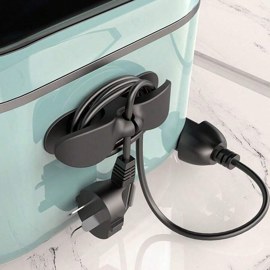 1pc Power Cord Plug Clip, Power Cord Sorting  Fixed Buckle, Power Cord Winding Fixed Clip, Home Electrical Power Cord Storage And Sorting Small Tool - Black - View 1