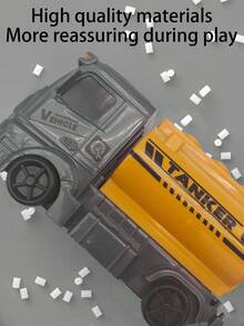 兒童遙控車玩具小工程2通遙控工程車電池版重工先鋒工程車生日禮物（車身油箱顏色隨機送）聖誕禮物 - 藍色 - 查看 6