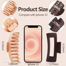 8 Pack Big Hair Claw Clips For Women Large Claw Clip For Thin Thick Curly Hair 90'S Strong Hold 4.33 Inch Nonslip Matte Jumbo Hair Clips (8 Pcs) - Multicolor - View 7