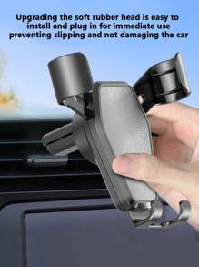 车载手机支架，带金属钩夹的汽车出风口手机支架，兼容 14 13 12 11 8 Plus Pro Max Mini XS XR X Pixel 7 6 5 4 S23 S22 S21 S10 Ultra智能手机 - 黑色 - 查看 3