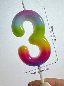 6cm Rainbow Color Number Candle,Christmas