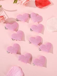 10个情人节心形闪光发夹，甜美装饰发饰，送给女朋友、妈妈、老师的礼物，爪夹、发卡、发夹，情人节缪斯，头部饰品，发夹 - 彩色 - 查看 14