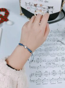 1條波西米亞風格的手工珠寶手鍊,設有邪惡的眼睛圖案和幸運符號,適合男女佩戴,可調節長度,適合日常穿著 - 邪惡之眼幸運手鐲 - 查看 7