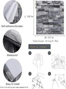 Grey Brick Wallpaper Peel And Stick Wallpaper Stone Wallpaper, Self Adhesive Removable Vintage Brick Wall Paper Faux Textured Wallpaper Home Decoration, Renovation Stickers Peel Wall Panels, Wall Paper, Wallpapers, Spring Decoration Items Refresh Your Home, Rama Decoration Stickers Gifts Birthday Graduation