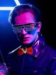 One Piece Men Velvet Bow Tie 3D Reindeer Adjustable Length Necktie Christmas Holiday Wedding Bowties - Red - View 3