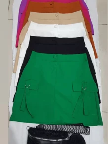 Women Skirts - 玫紅色 - 查看 2