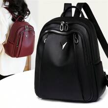 Casual Minimalist Women Backpack Anti Theft With Adjustable Strap For Business/Commute/Work/Office Backpack Purse - Black - View 2