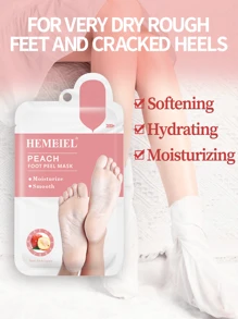 HEMEIEL 1/3/5/7 Pares de Máscara Exfoliante de Melocotón para Pies, Adecuada para Piel de Pies Seca, Envejecida y Agrietada, Máscara Hidratante Que Elimina las Células Muertas de la Piel, Para Hombres y Mujeres - Blanco - Ver 3