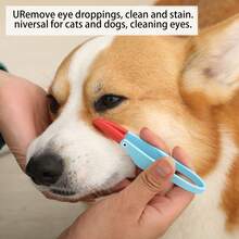 2 件裝寵物淚漬去除工具,貓狗眼睛清潔軟刷 - 藍色 - 查看 3