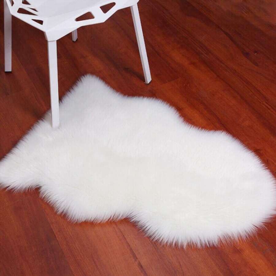 Shaggy Rugs Non Slip Bedroom Mats Fluffy Soft  Sheepskin Rug Washable - White - View 1