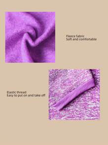 1入組大型犬隨身衣，適用於中大型犬，內有金毛，薩摩耶，邊境牧羊犬，貓咪圖案，由羊毛線製成，宠物秋冬服裝 - 紫色 - 查看 7