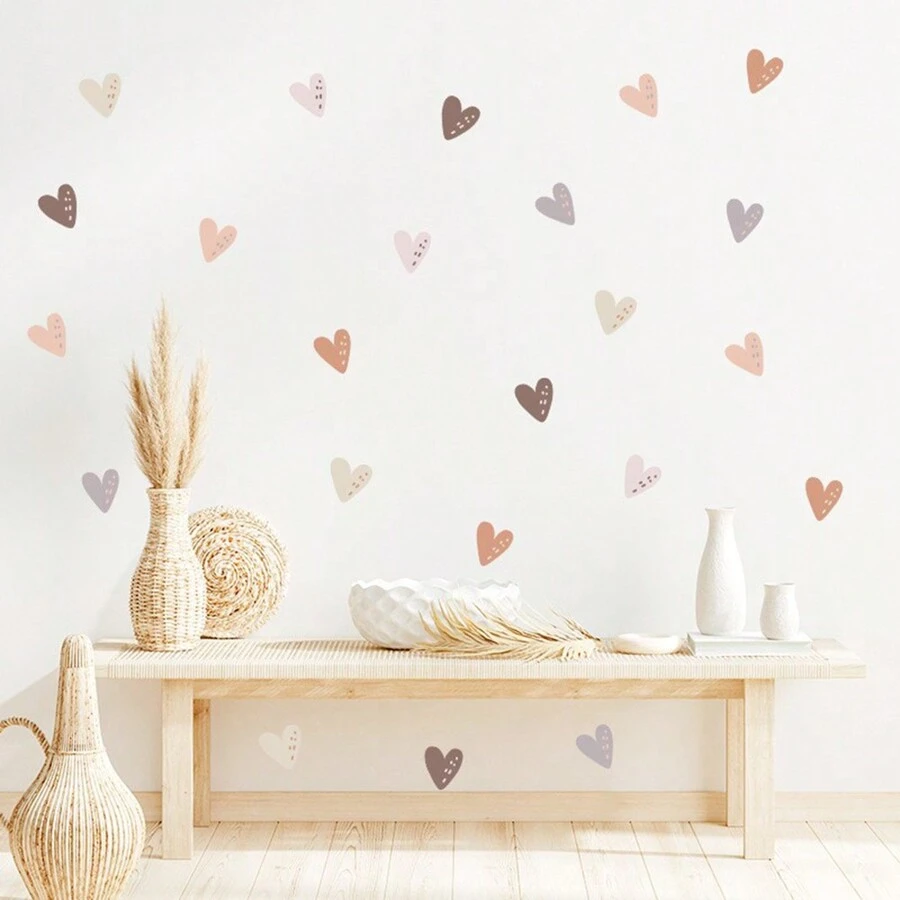 12pcs Lovely Heart Shaped SelfAdhesive Wall Stickers For Baby Room