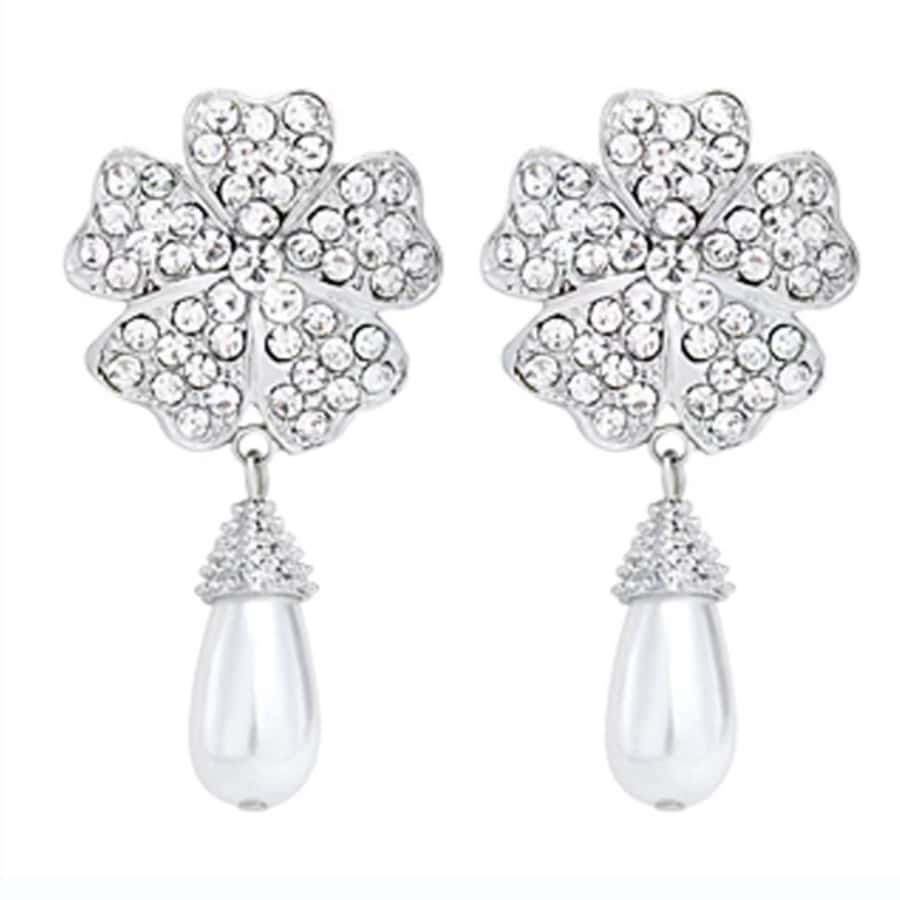 1 Set 6pcs 1920s Style Women's Crystal Studded Alloy Leaf Headband, Pearl Necklace, Pearl Bracelet, Pearl Clover Earrings, Gloves And Cigarette Holder Party Accessories Set - Multicolor - View 5