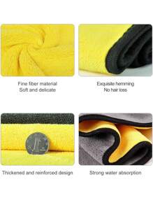 1/2pcs Ultrafine Fiber Cleaning Towel For Car Cleaning, Drying And Detailing, Car Accessories - 30*60cm - View 5