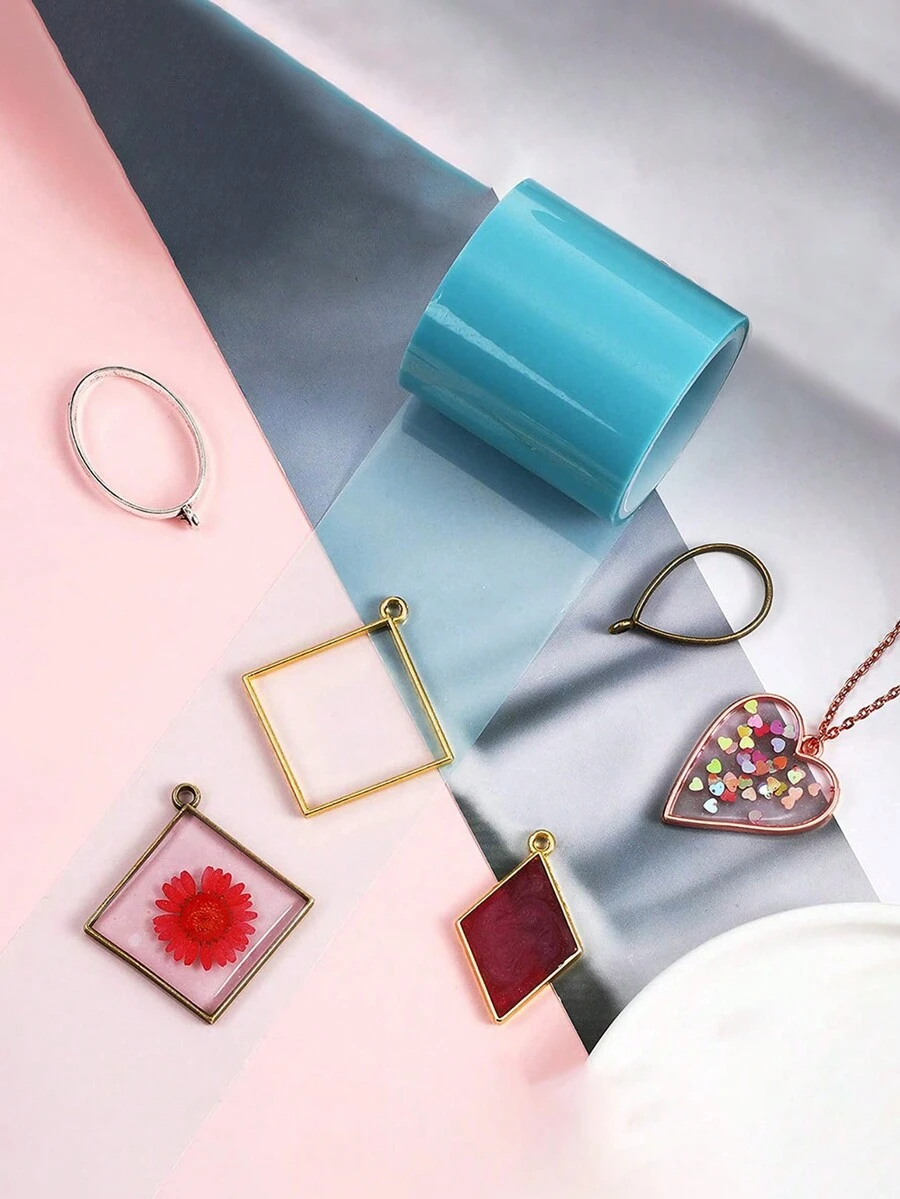 1片藍色uv膠帶和金屬框滴膠diy珠寶製作配件 - 藍色 - 查看 1