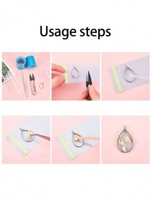 1片藍色uv膠帶和金屬框滴膠diy珠寶製作配件 - 藍色 - 查看 4