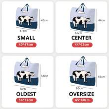 1只卡通印花牛津布防水手提收納袋,耐用大容量 - 淺藍色 - 查看 3