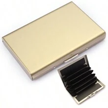 Stainless Steel Credit Card Holder - Gold - View 2