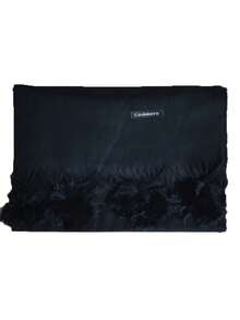 1 件經典保暖披肩,加厚加大,男女通用,時尚純色帶流蘇,空調房通用款式,四季溫暖,優雅百搭圍巾,新款 - 黑色 - 查看 5