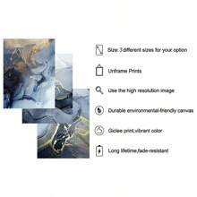 3入組無框抽象牆面裝飾,客廳臥室牆面畫,抽象水墨畫牆面藝術品掛圖,辦公室裝飾 - 彩色 - 查看 9