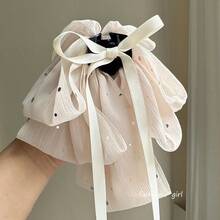 1女棕色多層蝴蝶結多功能抓發器高馬尾半紮韓式高級多用途抓發器減齡髮夾髮夾 - 奶咖色 - 查看 2