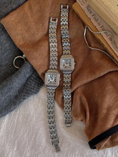 1pc New Arrivals Square Dial Ladies Waterproof Watch, Elegante Roman Numerals ation, Life Parties view 7