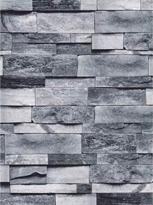 Grey Brick Wallpaper Peel And Stick Wallpaper Stone Wallpaper, Self Adhesive Removable Vintage Brick Wall Paper Faux Textured Wallpaper Home Decoration, Renovation Stickers Peel Wall Panels, Wall Paper, Wallpapers, Spring Decoration Items Refresh Your Home, Rama Decoration Stickers Gifts Birthday Graduation