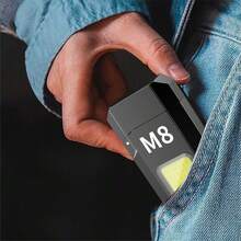 Mini C-Shaped Charging Portable Electric Wire Lighter Keychain Torch, Flashlight, Work Light, Waterproof, Has High Beam, Dual Arc, No Fire, Arc Ignition, Suitable For Outdoor Camping, Emergency, Work. Also Known As Double Electric Arc Lighter Keychain Lighter With Lighting Function. - Black - View 7