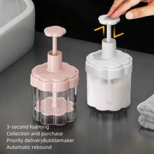 Automatic Rebound Foaming Machine, Used For Face Washing, Hair Washing And Shampoo, Foam Dispenser Bottle For Cleanser, Pink - Pink - View 1