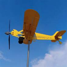 1 bộ cánh quạt gió máy bay ngoài trời, cánh quạt gió máy bay, sân vườn bằng kim loại - Màu vàng - Xem 3