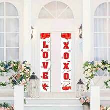 2入組情人節紅心主題派對裝飾對聯和門旗 - 情人節對聯B款 - 查看 4