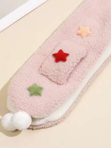 1條兒童冬季暖和的星星飾面毛絨絨圍巾 - 粉色 - 查看 5