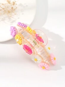 1个糖果色多巴胺花朵Y2k细闪五角星甜美发爪波西米亚食人鱼花情人节发夹发卡夹发夹发夹发卡夹发圈发夹秋冬女士度假装扮发饰情人节礼物